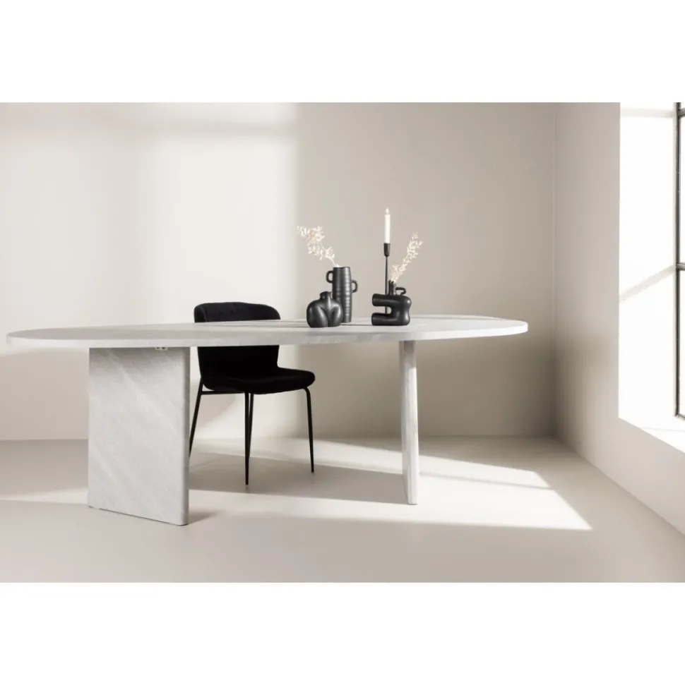 Grönvik matbord 220 x 100 cm - Vit marmor