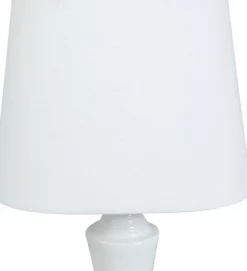 Grovlinne lampskärm oval - Vit