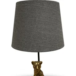 Grovlinne lampskärm rund - Grå