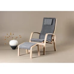 Grötö loungestol - Mörkgrå/whitewash