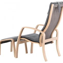 Grötö loungestol - Mörkgrå/whitewash