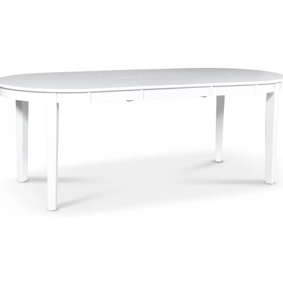 Gåsö matgrupp: Bord 160/210 cm inklusive 6 Fårö stolar - Vit/Ek + 4.00 x Möbeltassar