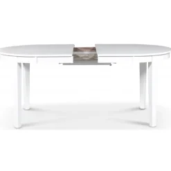 Gåsö matgrupp: Bord 160/210 cm inklusive 6 Fårö stolar - Vit/Ek + 4.00 x Möbeltassar