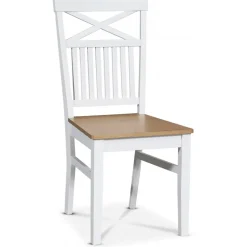 Gåsö matgrupp: Bord 160/210 cm inklusive 4 Fårö stolar med kryss - Ek/vit + 4.00 x Stolsdyna
