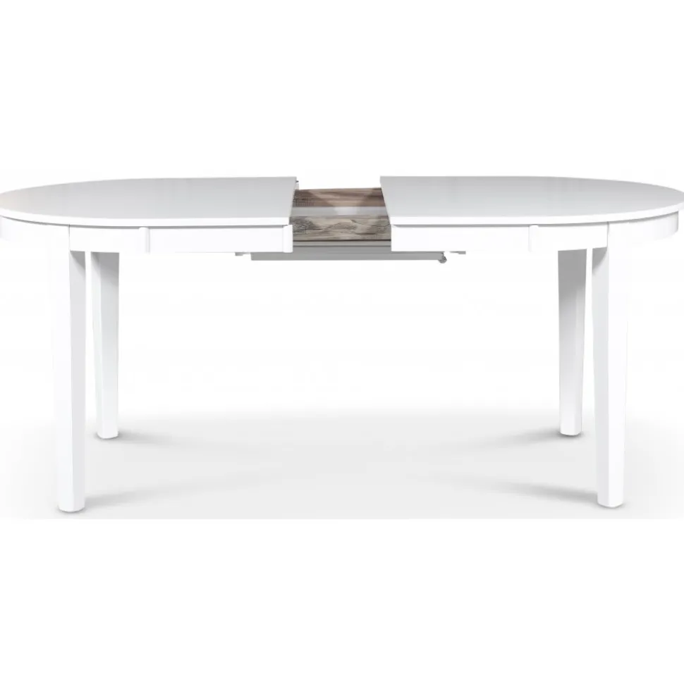 Gåsö matgrupp: Bord 160/210 cm inklusive 6 Fårö stolar med kryss - Vit/Ek + 4.00 x Möbeltassar