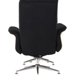 Hagön reclinerfåtölj med fotpall - Svart/oljad ek + Textilrengöring för möbler