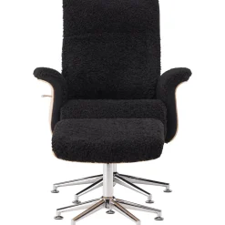 Hagön reclinerfåtölj med fotpall - Svart/oljad ek + Fläckborttagare för möbler