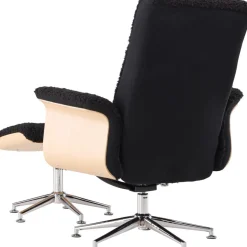 Hagön reclinerfåtölj med fotpall - Svart/oljad ek + Fläckborttagare för möbler