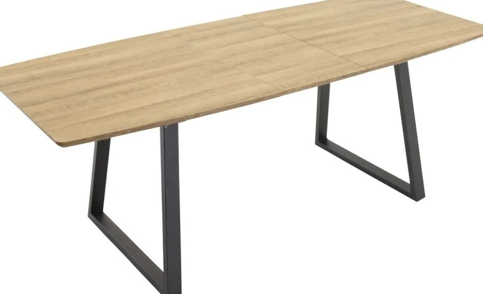 Hallsberg matbord 160-200 cm - Svart/ekimitation