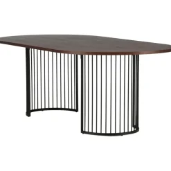 Hamneskär matbord 220 x 110 cm - Svart/valnöt