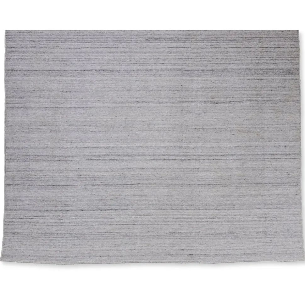 Handvävd ullmatta Island - Silver/vit