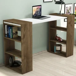 Handy skrivbord 124x43,6 cm - Valnöt/vit