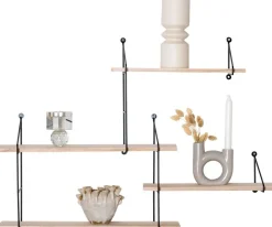 Harlem Vägghylla - Svart/fanér