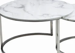 Harrisburg soffbord 80 x 80 cm - Vit/krom