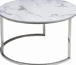 Harrisburg soffbord 80 x 80 cm - Vit/krom