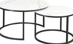 Harrisburg soffbord 80 x 80 cm - Vit/svart + Möbeltassar