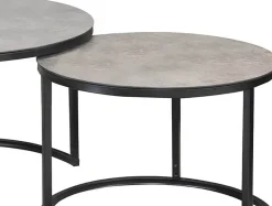 Harrisburg soffbord 80 x 80 cm - Grå/svart + Möbeltassar