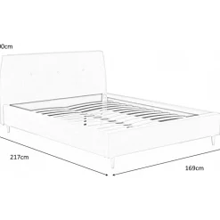 Harrison sängram 160x200 cm - Grå + Möbeltassar