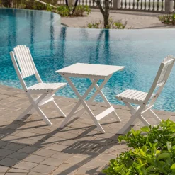 Haväng hopfällbar vit trästol + Fläckborttagare för möbler