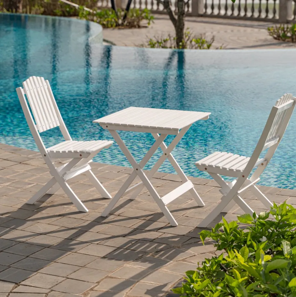 Haväng hopfällbar vit trästol + Fläckborttagare för möbler