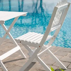 Haväng hopfällbar vit trästol + Fläckborttagare för möbler