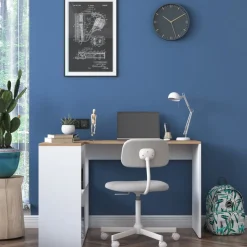 Haylie hörnskrivbord 120x50 cm - Ek/vit