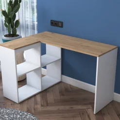 Haylie hörnskrivbord 120x50 cm - Ek/vit