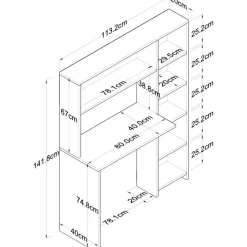 Hazel skrivbord 113,2x40 cm - Vit
