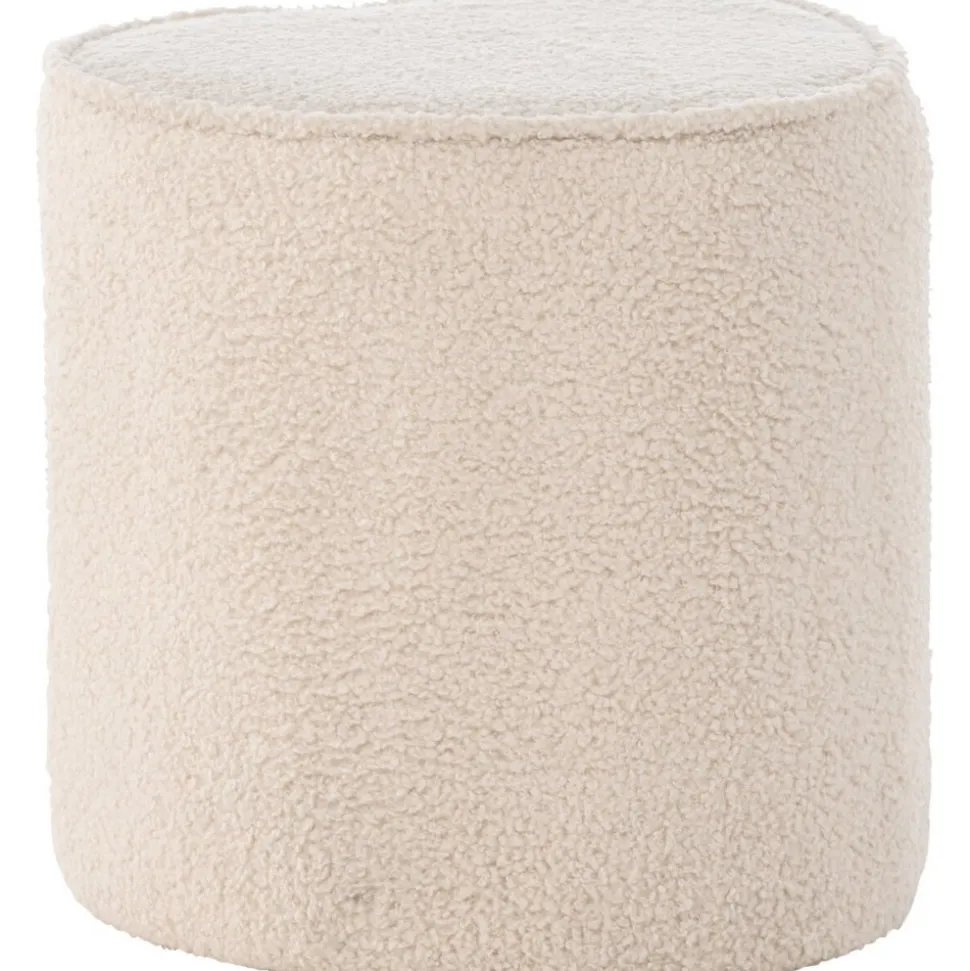 Heart sittpuff - Beige teddy