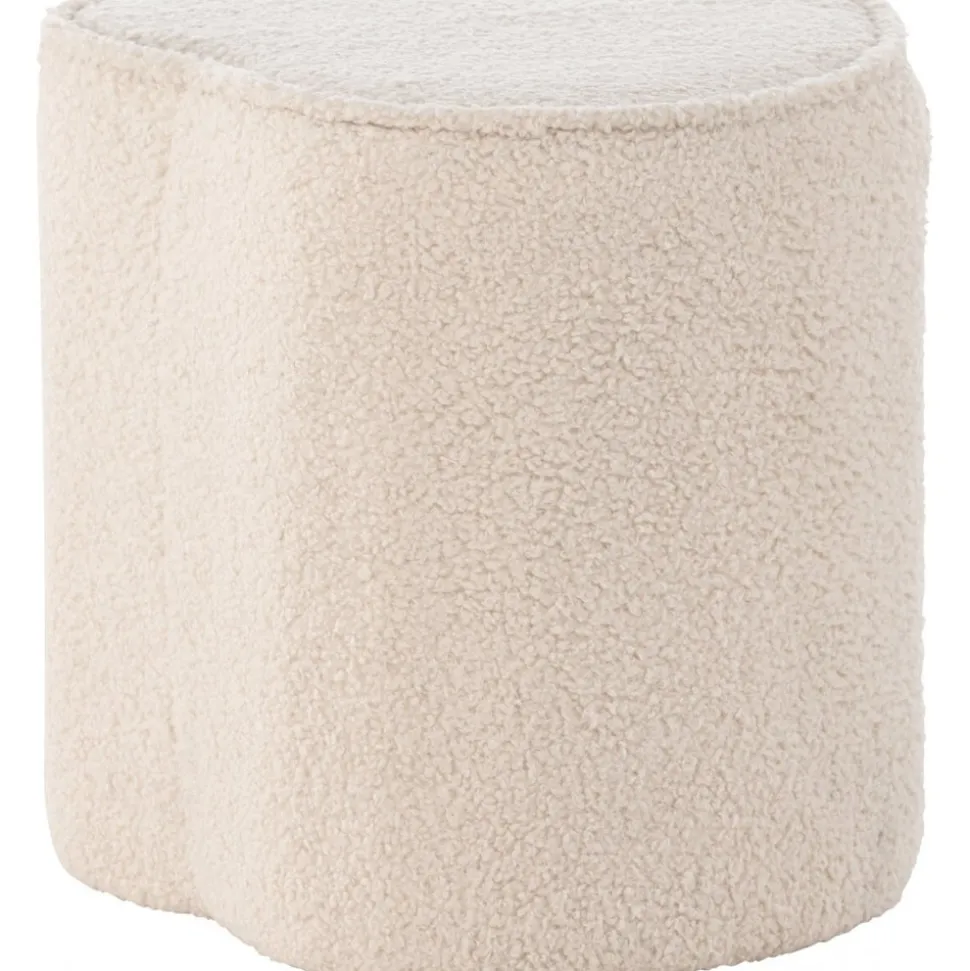 Heart sittpuff - Beige teddy