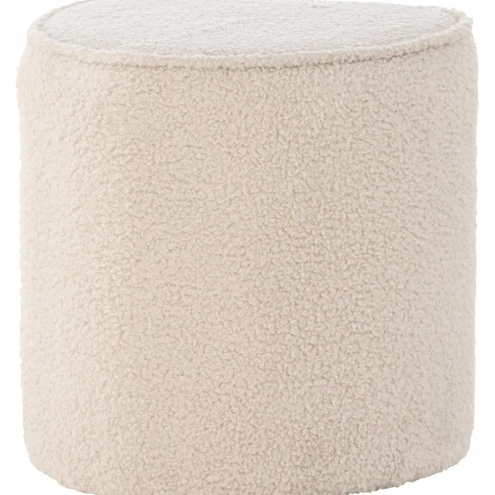 Heart sittpuff - Beige teddy