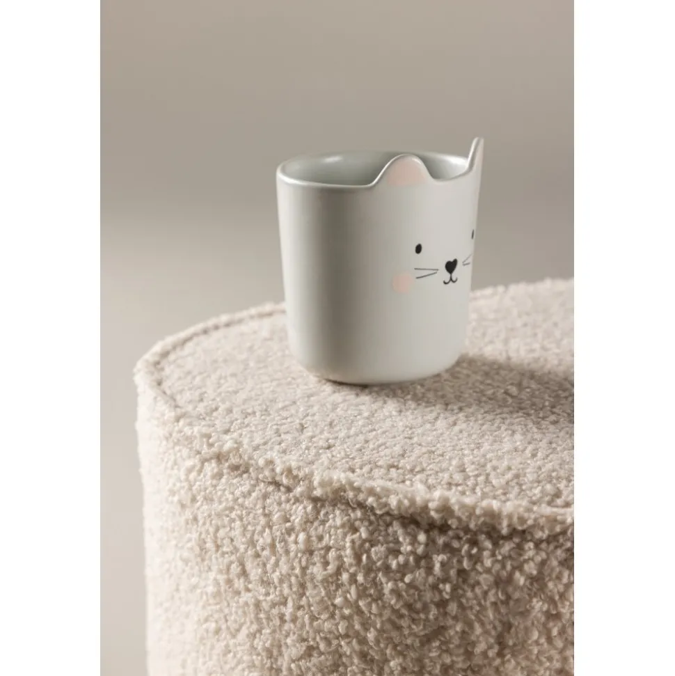 Heart sittpuff - Beige teddy