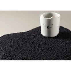 Heart sittpuff - Svart teddy