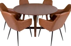 Hellerup Matbord - Valnöt fanér - Ø137