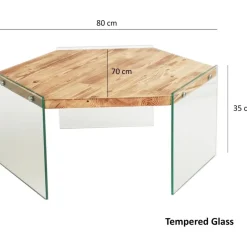 Hexagon soffbord 80 x 70 cm - Ek