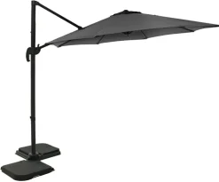 Hängparasoll Ø350 cm antracit - Corsica + Textilskydd för utemöbler