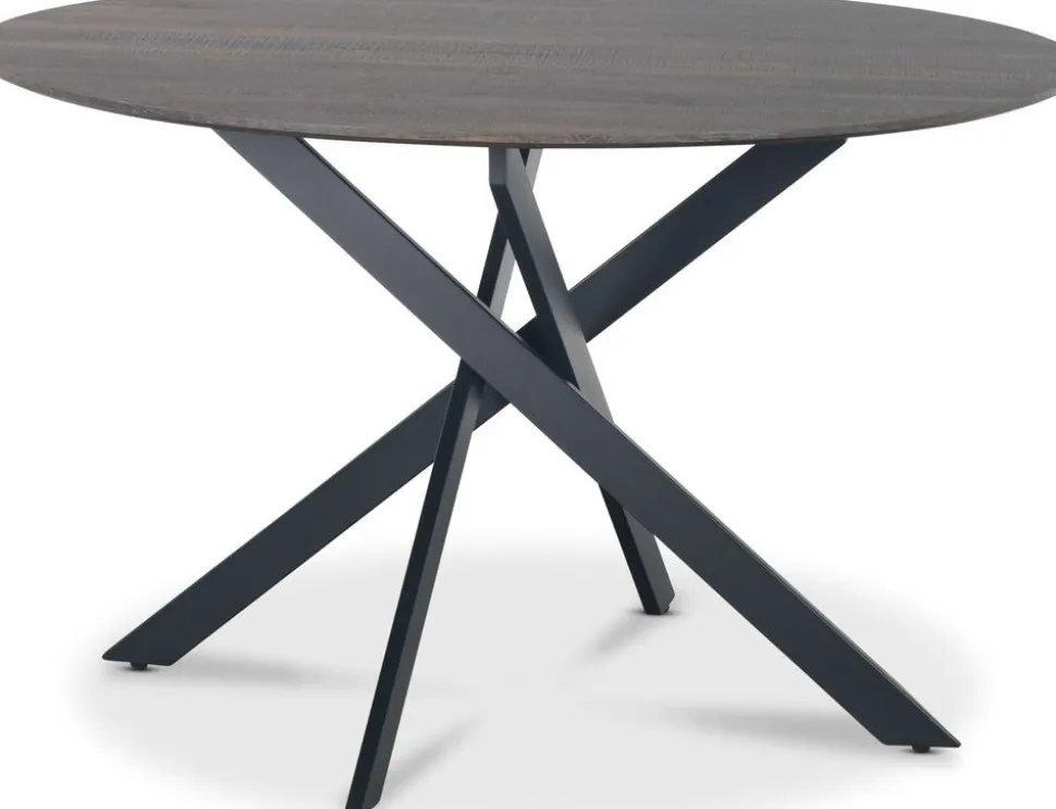 Hogrän matbord Ø120 cm - Brunbetsad