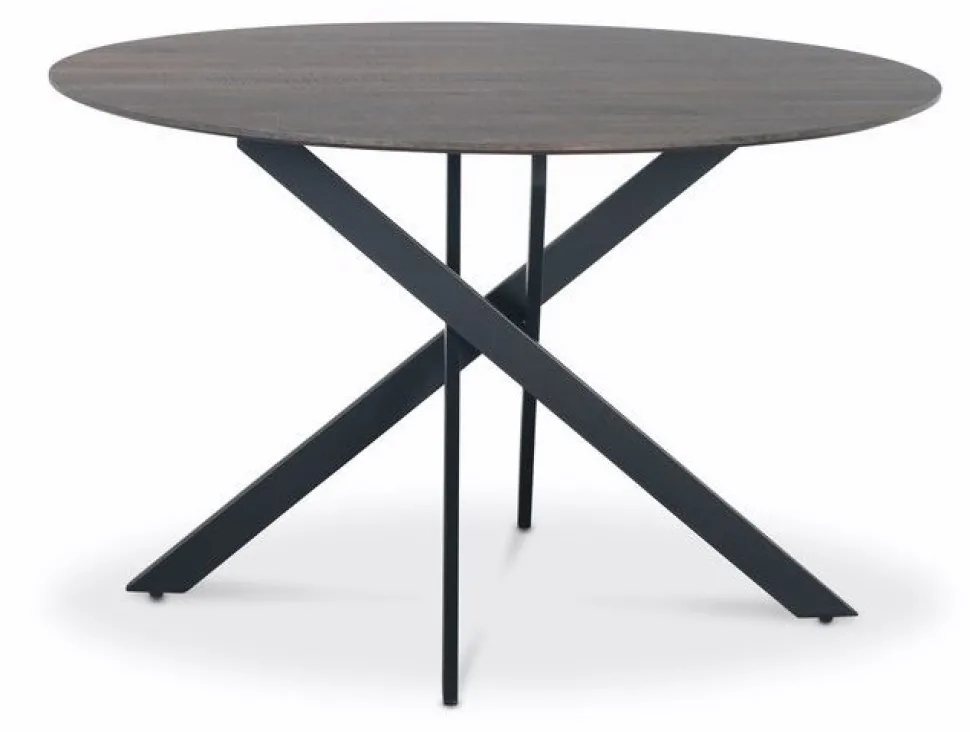 Hogrän matbord Ø120 cm - Brunbetsad