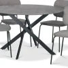 Hogrän matgrupp Ø120 cm bord i betongimitation + 4 st Lokrume grå stolar + 4.00 x Stolsdyna
