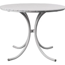 Holmsund bord 103 cm - Vit + Textilskydd för utemöbler