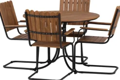 Holmsund matgrupp - Svart/natur + Textilskydd för utemöbler