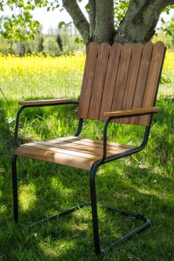 Holmsund matgrupp - Svart/natur + Textilskydd för utemöbler