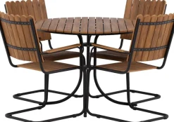 Holmsund matgrupp - Svart/natur + Rengöringsmedel för utemöbler