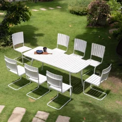 Holmsund matgrupp; bord 180x80 cm med 8 st stolar - vit