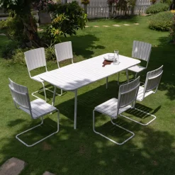 Holmsund matgrupp; bord 180x80 cm med 6 st stolar - vit