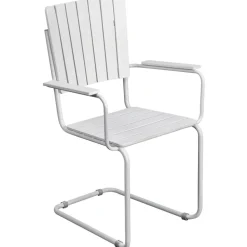 Holmsund stol med armstöd - Vit + Textilskydd för utemöbler