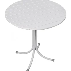 Holmsund utebord runt Ø70 cm - Vit + Textilskydd för utemöbler