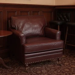 Howard fåtölj i skinn + Möbelvård Läderrengöring