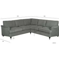 Howard Hörnsoffa grå 242x242 cm