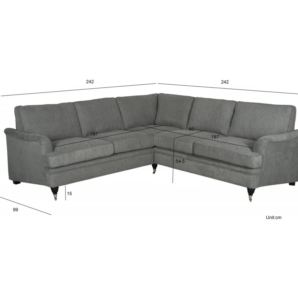 Howard Hörnsoffa grå 242x242 cm